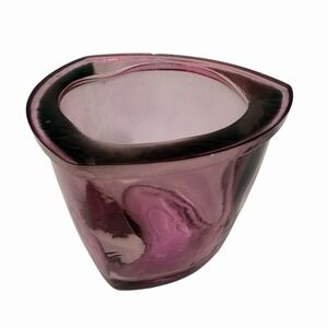 Vtg Vidrios San Miguel Spain Amethyst Recycled Decorative Glass 3.75"